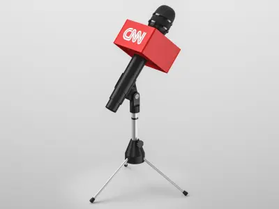 CNN News Microphone 3D model