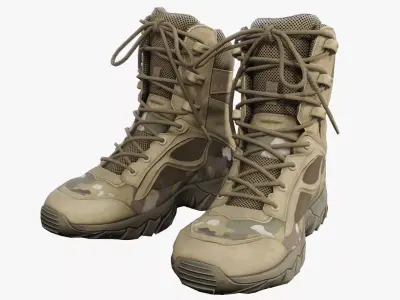 Tactical Boots Low-poly 3D model 2
