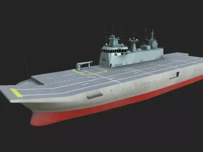 TCG ANADOLU TURKISH LANDING HELICOPTER DOCK NAVY FLAGSHIP Low-poly 3D model