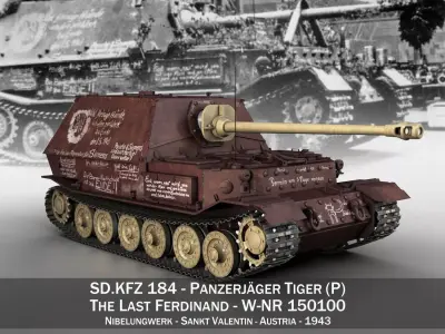 Ferdinand Tank destroyer - Last produced vehicle 3D model