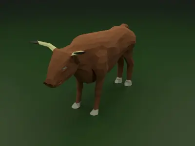 Low Poly Bull Low-poly 3D model