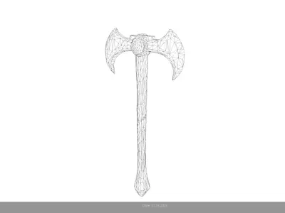 Low Poly Stylized Axe 2 AI Low-poly 3D model