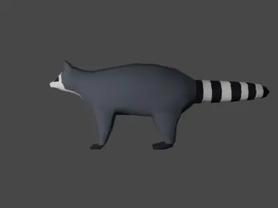 Low poly raccoon Free low-poly 3D model
