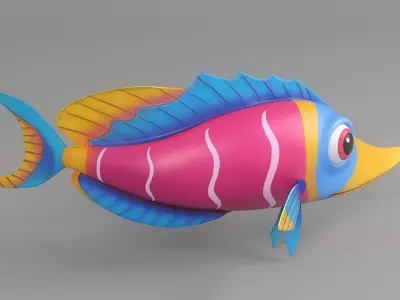 Cartoon Fish 2 Low-poly 3D model