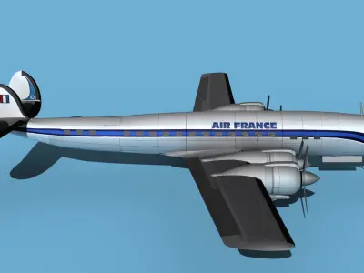 Lockheed L1649 Star Liner Air France 3D model