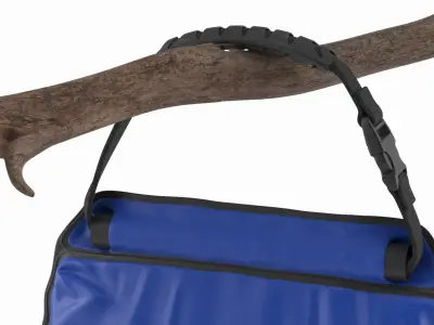 Outdoor Shower Bag Hanging on Tree Branch Blue 3D model