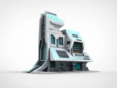 sci-fi military buildings 3D print model