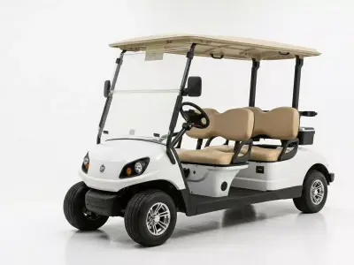 White 4Passenger Electric Golf Car 3D model
