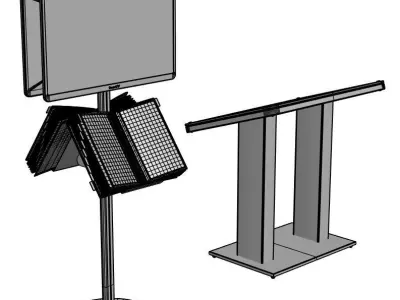 Info signs with smart TV 3D model