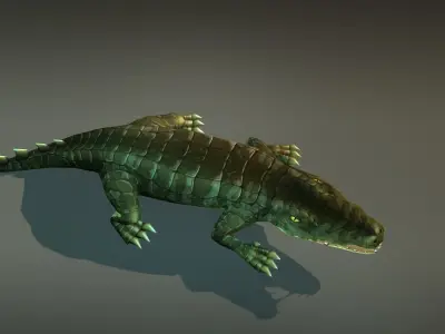 Animated Crocodiles Pack Low-poly 3D model