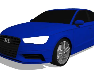 2013 Audi A3 Saloon Free low-poly 3D model