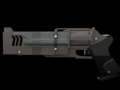 Vanguard Revolver Sci-Fi Hand Cannon Free low-poly 3D model