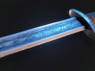 Viking Sword Low-poly 3D model
