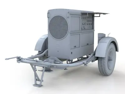 Generator 85V 8KW with Sh Ah 51 Trailer 3D model