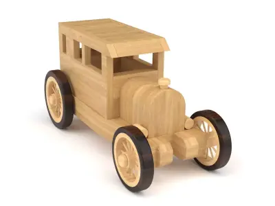 Wooden toy car 47 3D model