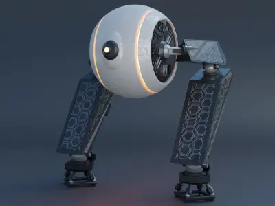 Roboid Mech - rigged Low-poly 3D model