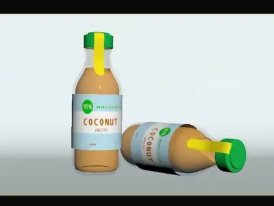 Juice Bottles Free low-poly 3D model