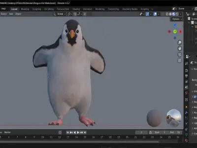 PENGUINS RIGGED ANIMATED 1 Low-poly 3D model