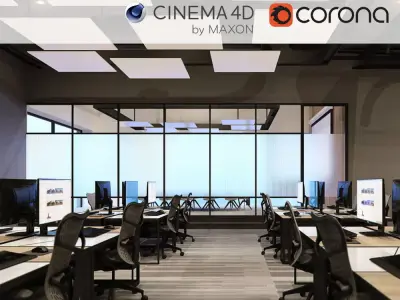 Corona - C4D files - Office Space 2 Interior 3D model