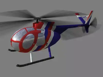 Hughes500 V1 Helicopter Low-poly 3D model