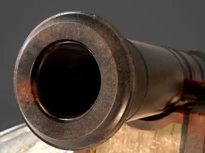 Cannon old Low-poly 3D model