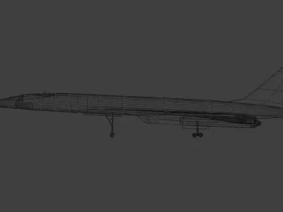 Tupolev 144D Low-poly 3D model