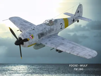 Focke - Wulf Fw 190 Warplane WW2 Low-poly 3D model