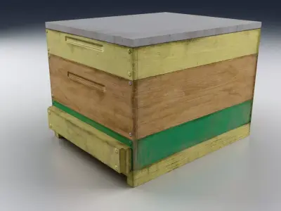 Old Wooden Box Low-poly 3D model