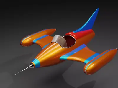 Stylized Jet low poly 3D model