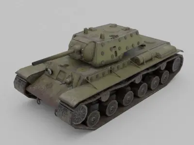 KV-1E Heavy Tank Low-poly 3D model