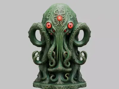 Cthulhu Lovecraftian Idol Figure Horror Fantasy Collectors Low-poly 3D model