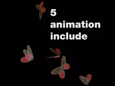 Butterflies Animated  3D model