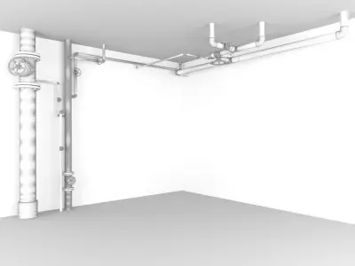 Water Pipes Low-poly 3D model