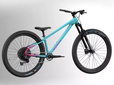 MTB hardtail BluePurple Low-poly 3D model