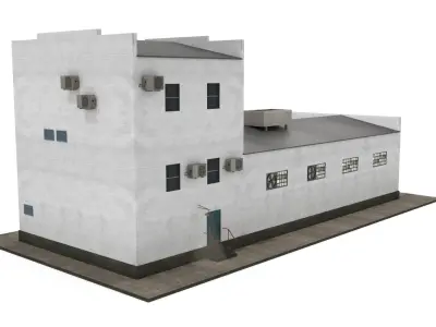 Industrial Building Low-poly 3D model