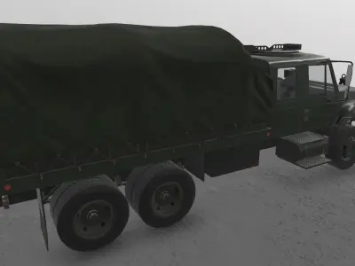 Military Truck Green Low-poly 3D model