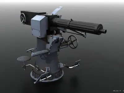 40mm Vickers-Terni Low-poly 3D model