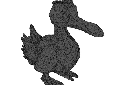 Low Poly Cartoon Duck Low-poly 3D model