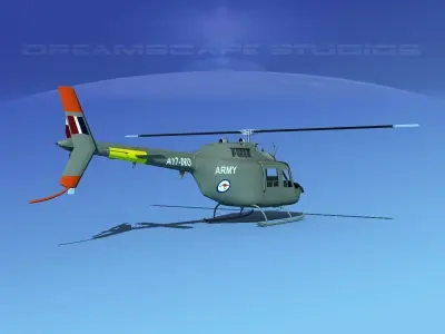Bell OH-58B Australian Army 2 3D model