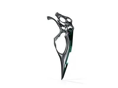 Futuristic Bio-Organic Blade Low-poly 3D model