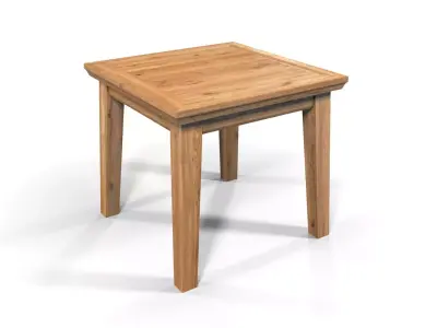 Country Square Dining Table 90 cm 35 inch Solid Natural Oak Free 3D model