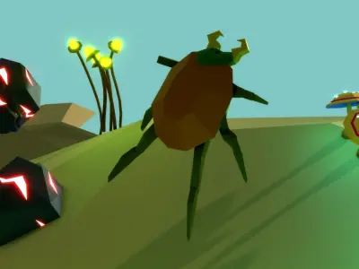 LOW POLY - Alien Creatures - Beetle 01 Low-poly 3D model