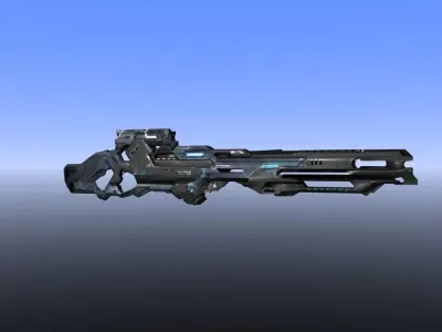 Scifi Rifle Low-poly 3D model
