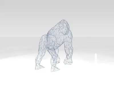 Gorilla Wireframe 3D model