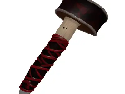 Detailed Fantasy War Axe 3D model