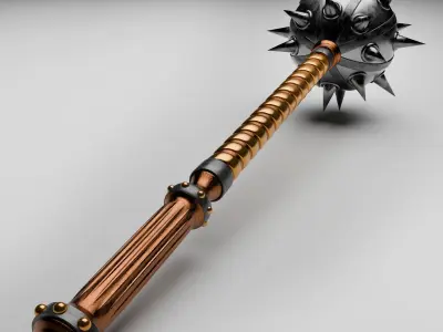Battle mace high-poly model 3D model