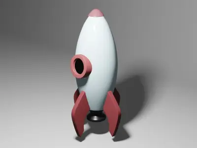 Cartoon Rocket Ship  3D model