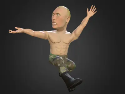 Putin 3D caricature low poly  Low-poly 3D model
