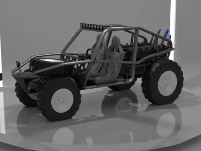 Dirty Buggy Low-poly 3D model