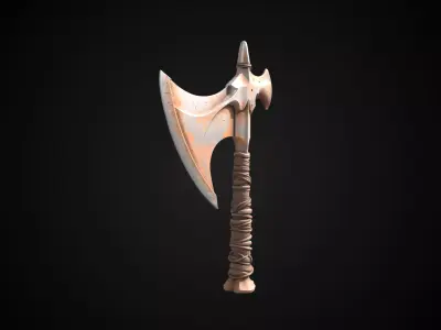 Stylized Orc Sword - Waraxe - Game Ready 3D model